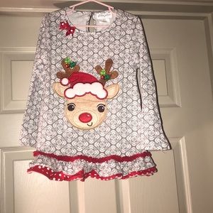 CHRISTMAS OUTFIT: Red,  Reindeer Two Piece Set